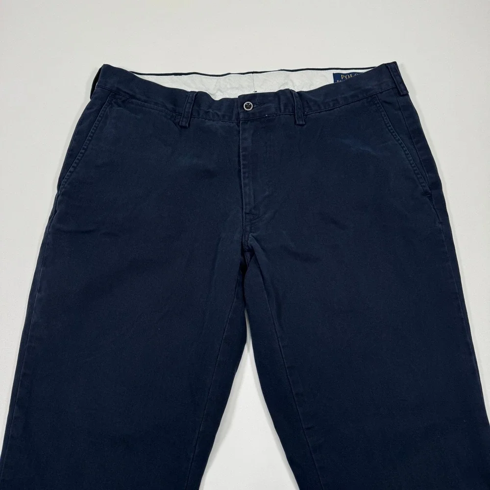 Polo Ralph Lauren Mens Chinos Pants 36x30 Navy Blue Slim Fit Cotton
